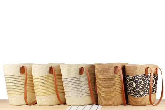 Large Straw Tote Bag Handmade Knitting Marocco Shoulder Beach Bag for Women's Summer