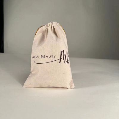 Customized Logo Cotton Drawstring Bag for School Bag Trolley Eco Friendly Muslin
