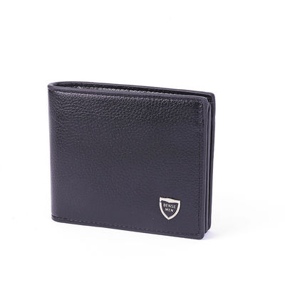 Men's Bifold Crazy Horse Real Leather Wallet with 2 ID Window Full Grain Leather