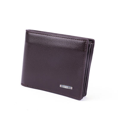 Men's Bifold Crazy Horse Real Leather Wallet with 2 ID Window Full Grain Leather