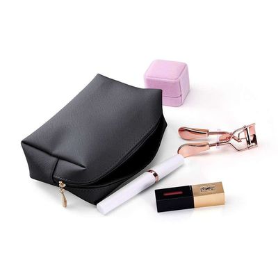Makeup Cosmetic Bag Non Woven Durable Zipper Pouch Washable Eco Friendly Pink OEM/ODM