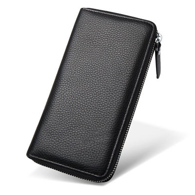 Men's Slim Genuine Real Leather Wallet Holder Purse with Custom Logo from Customized