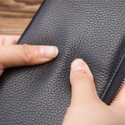 Men's Slim Genuine Real Leather Wallet Holder Purse with Custom Logo from Customized