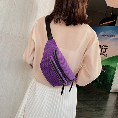 Unisex Corduroy Waist Bag for Running and Gym Featuring Customized Logo