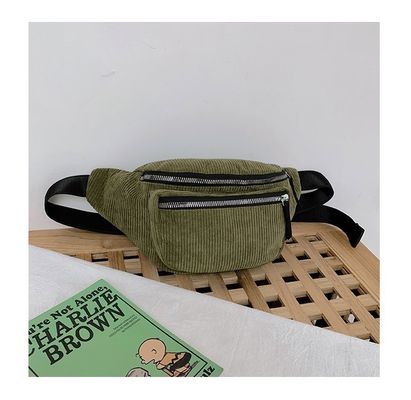 Accepable OEM/ODM Women Waist Bags for Outdoor Sports Running Gym Fanny Pack Corduroy