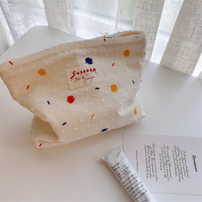Box Style Cowhide Makeup Bag Customized Print Portable Ladies Handbags Cosmetic Pouch