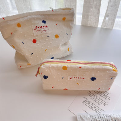 Box Style Cowhide Makeup Bag Customized Print Portable Ladies Handbags Cosmetic Pouch
