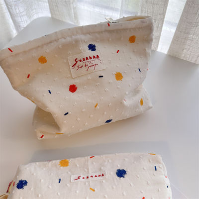 Box Style Cowhide Makeup Bag Customized Print Portable Ladies Handbags Cosmetic Pouch