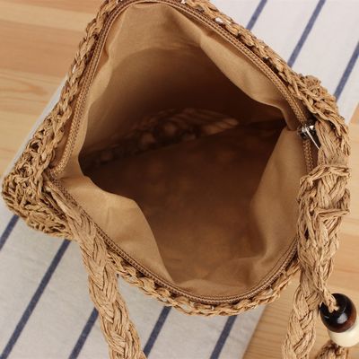 2023 Fashion Handbags Women Woven Straw Bag Summer Beach Tote Purse with Custom Logo