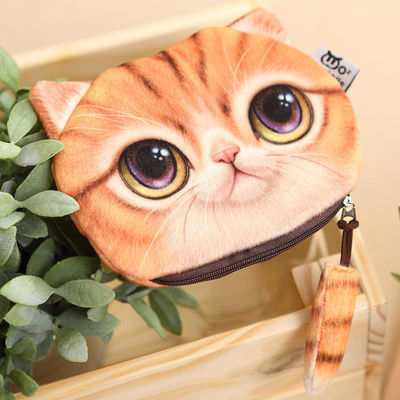 Customized Color Kids Wallet Little Girl Purses Coin Pouch Cartoon 3D Cat Zipper Kawaii Wallet Coin Purse