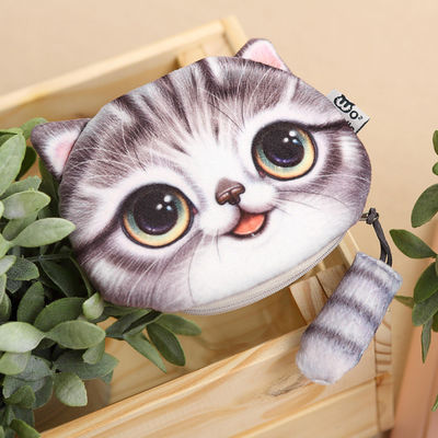 Customized Color Kids Wallet Little Girl Purses Coin Pouch Cartoon 3D Cat Zipper Kawaii Wallet Coin Purse