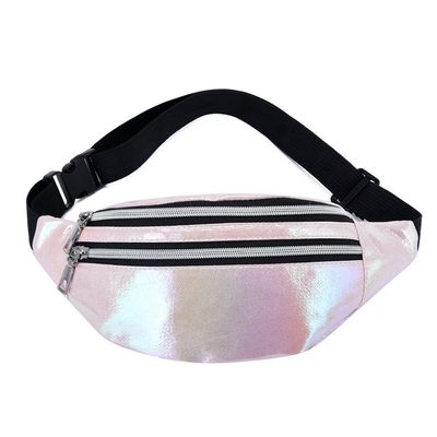 Stylish Customized Color Holographic Fanny Pack Waist Bag for Girls Laser PU Material
