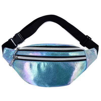 Stylish Customized Color Holographic Fanny Pack Waist Bag for Girls Laser PU Material