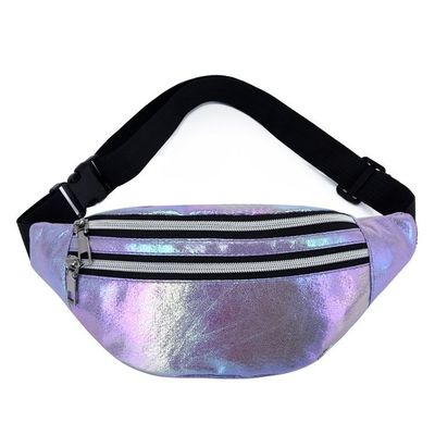 Stylish Customized Color Holographic Fanny Pack Waist Bag for Girls Laser PU Material