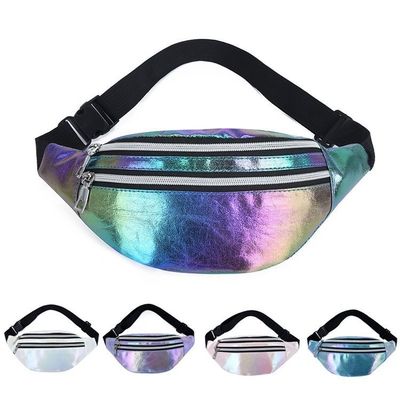 Stylish Customized Color Holographic Fanny Pack Waist Bag for Girls Laser PU Material