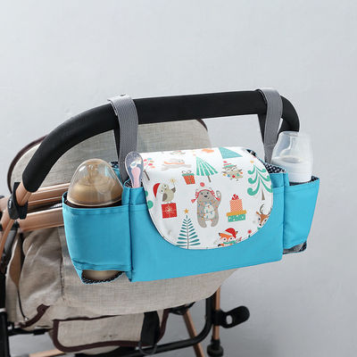 Practical Daily Diaper Bag Stroller Hanging Bag with Animal Prints and Large Storage