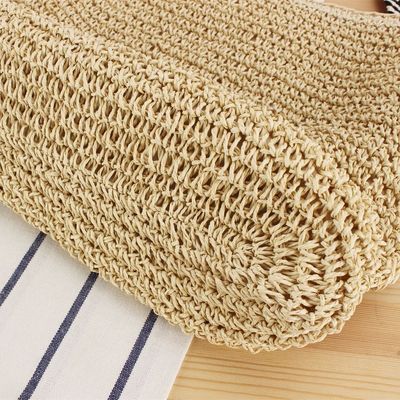 Korean Style Straw Braid Shoulder Bag for Women Beach Knotted Strap Summer Holiday