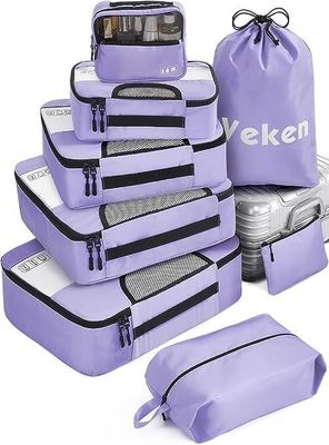 Custom Logo Accepted Unisex Travel Bags 8 Set Packing Cubes with Laundry Bag and Storage