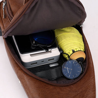 Customized Color Waterproof PU Leather Messenger Bag for Men's Office Small Briefcases