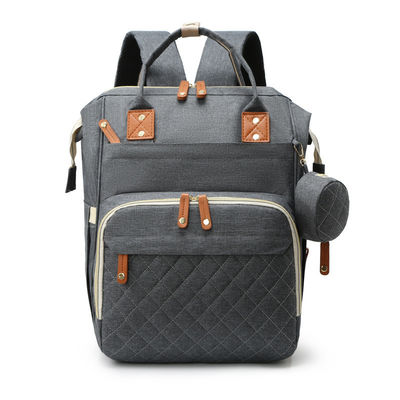 Customized Logo Mummy Baby Bag Diaper Backpack With Travel Bassinet And Changing Station