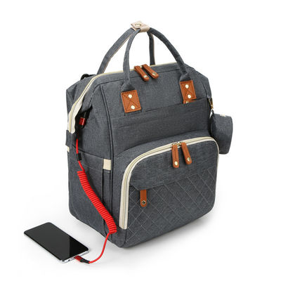Customized Logo Mummy Baby Bag Diaper Backpack With Travel Bassinet And Changing Station