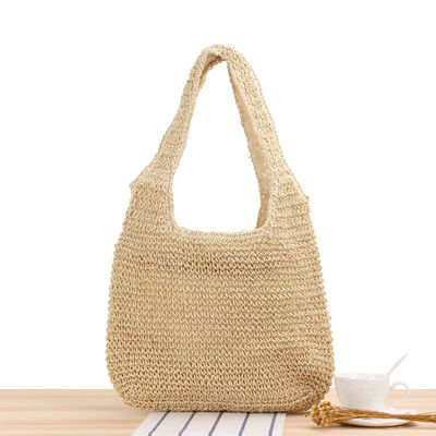 One-shoulder Hand Woven Straw Tote Bag for Women's Travel and Outgoing Beach Casual