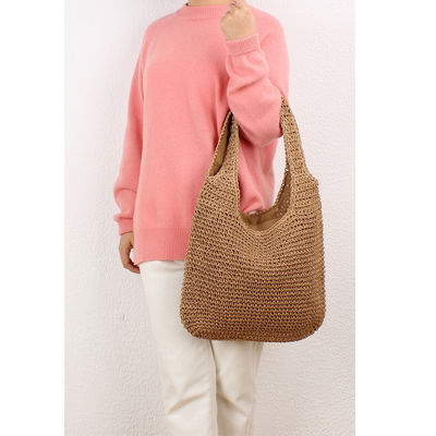 One-shoulder Hand Woven Straw Tote Bag for Women's Travel and Outgoing Beach Casual