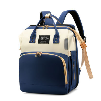 Travel Diaper Backpack Newest Fashionable Style with Waterproof Baby Folding Crib Bed