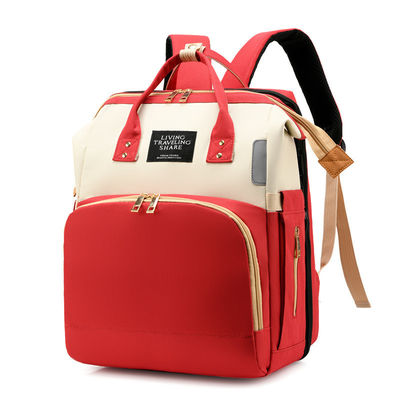 Travel Diaper Backpack Newest Fashionable Style with Waterproof Baby Folding Crib Bed