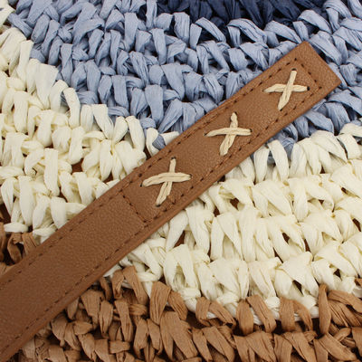 Summer Half Round Ethnic Style Saddle Straw Woven Beach Handmade Rattan Bag for Unisex