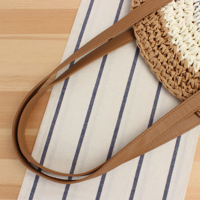 Summer Half Round Ethnic Style Saddle Straw Woven Beach Handmade Rattan Bag for Unisex