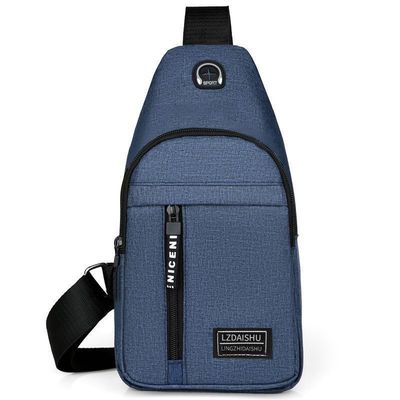 Customized Logo Men's Chest Bag for Outdoor Sports Solid Color Single Shoulder Bag