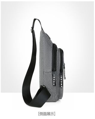 Customized Logo Men's Chest Bag for Outdoor Sports Solid Color Single Shoulder Bag
