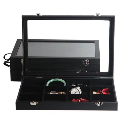 Custom Logo Accepted PU Leather Jewelry Holder for Necklace Rings Earrings Storage