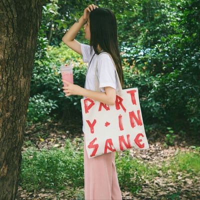 Newest Fashinable Style Female One Shoulder Simple OEM Printing Shopping Bag for Women