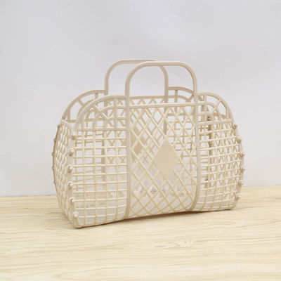 Kids Beach Bag Reusable Gift Basket Open Closure Plastic Tote Bag for Girls and More