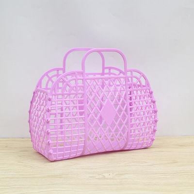 Kids Beach Bag Reusable Gift Basket Open Closure Plastic Tote Bag for Girls and More