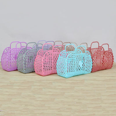 Kids Beach Bag Reusable Gift Basket Open Closure Plastic Tote Bag for Girls and More
