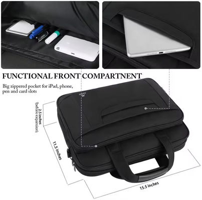 Customized Soft Bag Men Messenger Bag for Business Office Lawyer Attache Case in Black