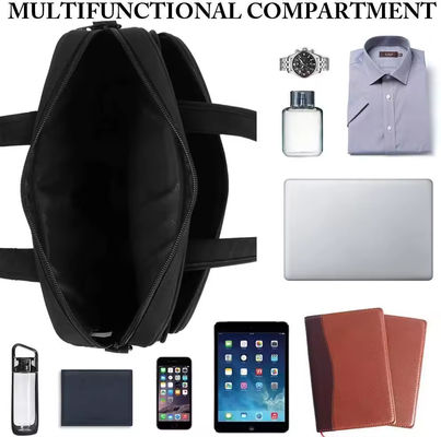 Customized Soft Bag Men Messenger Bag for Business Office Lawyer Attache Case in Black