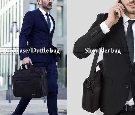 Customized Soft Bag Men Messenger Bag for Business Office Lawyer Attache Case in Black