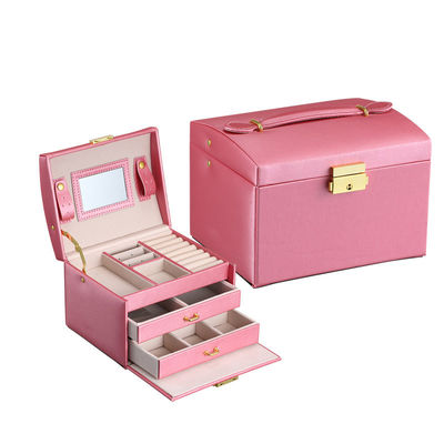Accepable OEM/ODM Fashion Suit Travel Jewelry Boxes with Large Storage in Pu Leather
