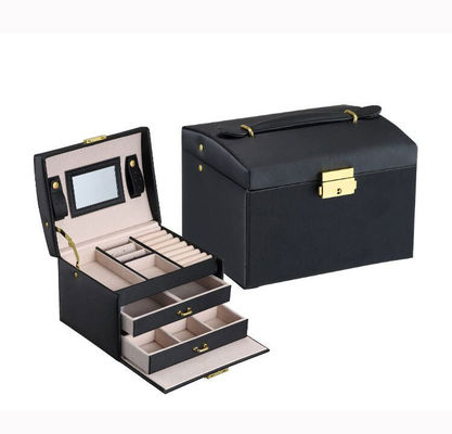 Accepable OEM/ODM Fashion Suit Travel Jewelry Boxes with Large Storage in Pu Leather