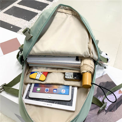 Female Primary Secondary Student Oxford Cloth Wind Backpack with Interior Compartment