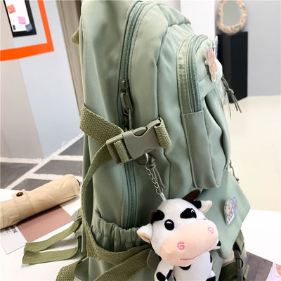 Female Primary Secondary Student Oxford Cloth Wind Backpack with Interior Compartment
