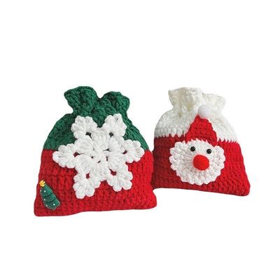 Handmade Crochet Pocket Bag Bundle Santa Claus Change Bags Coin Purse Christmas Gifts