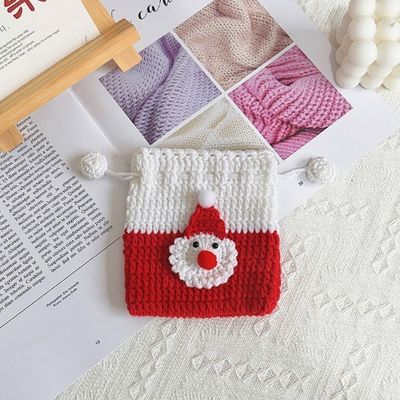 Handmade Crochet Pocket Bag Bundle Santa Claus Change Bags Coin Purse Christmas Gifts