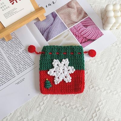 Handmade Crochet Pocket Bag Bundle Santa Claus Change Bags Coin Purse Christmas Gifts
