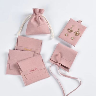 Custom Logo Small Dice Earrings Bracelets Necklaces Velvet Dust Packaging Pouch for Gift