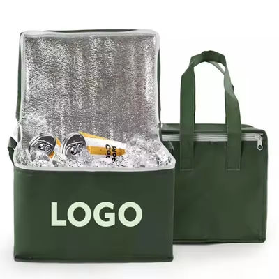 Custom Logo Soft-loop Cooler Bag for Insulated Green Grocery Picnic Beer and More